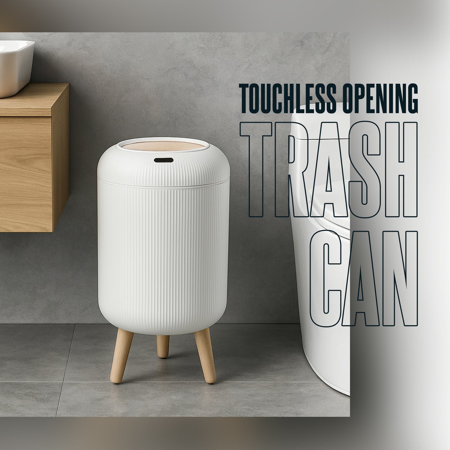 StockwellGoods™ Touchless Opening Trash Can